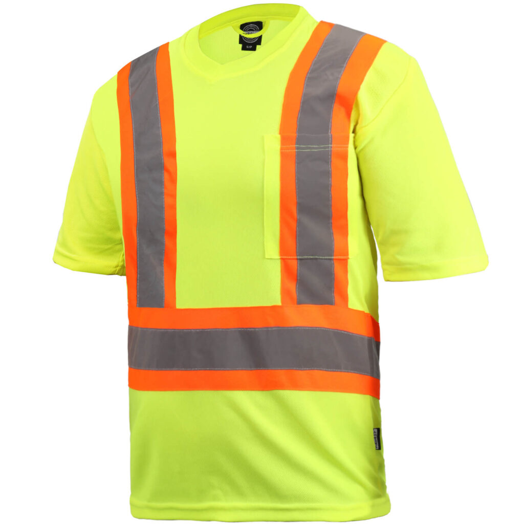 HIGH VISIBILITY SAFETY CLOTHING T-SHIRT YELLOW