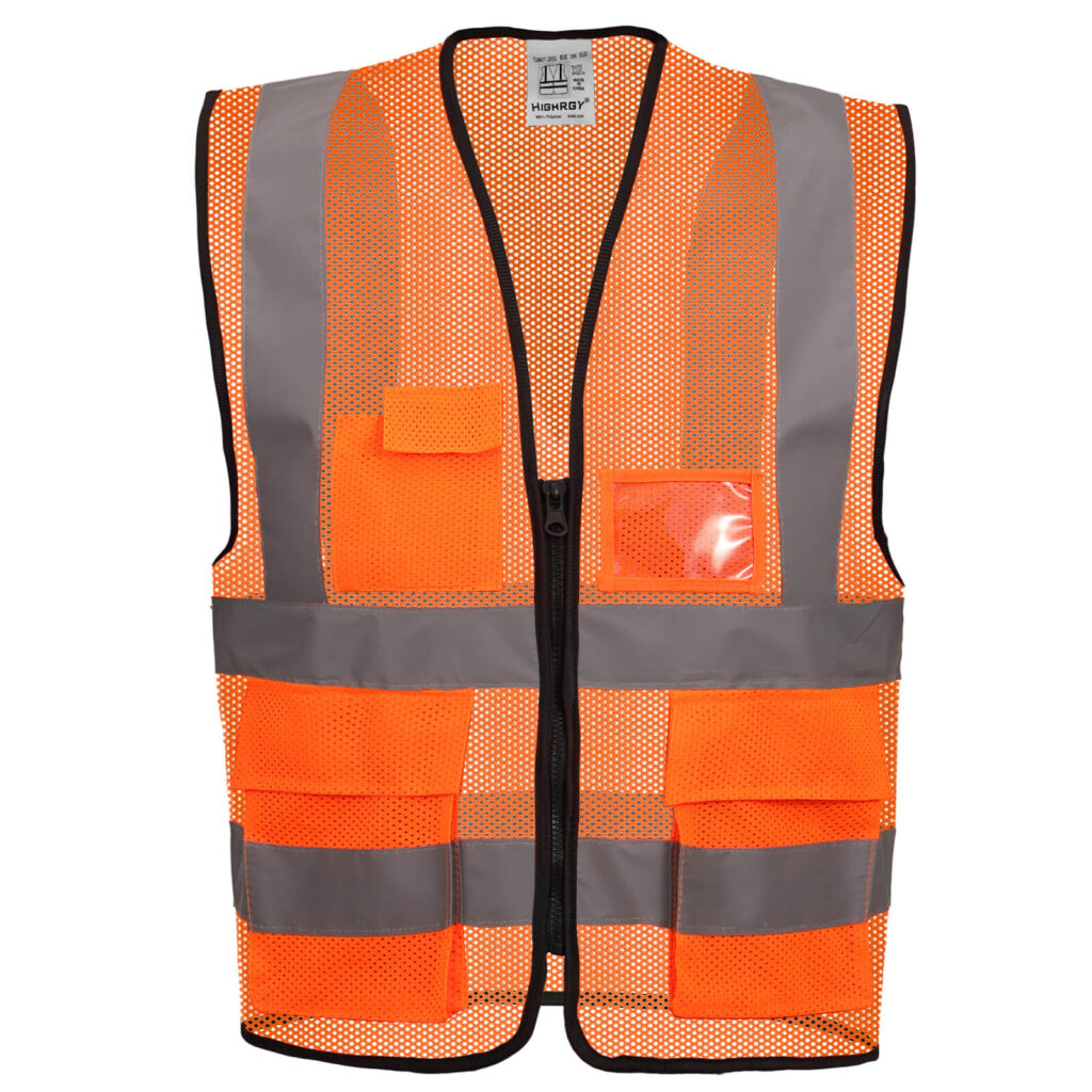 HIGH VISIBILITY SAFETY VEST-4 ORANGE (MESH)